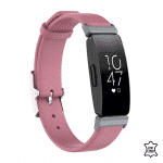 Fitbit Inspire hr bandje leer roze - Onlinebandjes.nl