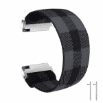 Fitbit versa 2 bandje elastisch canvas zwart grijs - Onlinebandjes.nl