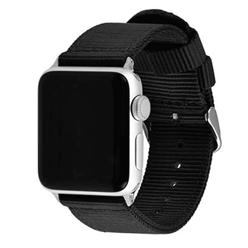 Apple Watch bandje nylon zwart - Onlinebandjes.nl
