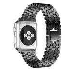 Apple Watch bandje rvs fish scale zwart – Onlinebandjes.nl