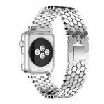 Apple watch bandje rvs fish scale zilver – Onlinebandjes.nl