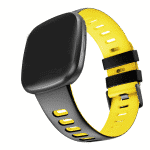 Fitbit Sense bandje sport zwart geel – Onlinebandjes.nl