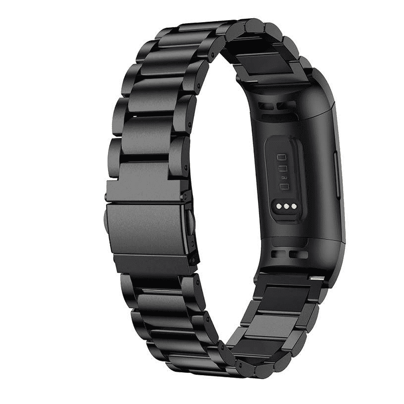 Fitbit charge 3-4 bandje rvs zwart - Onlinebandjes.nl