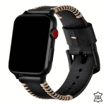 Apple watch bandje leer zwart - Onlinebandjes.nl