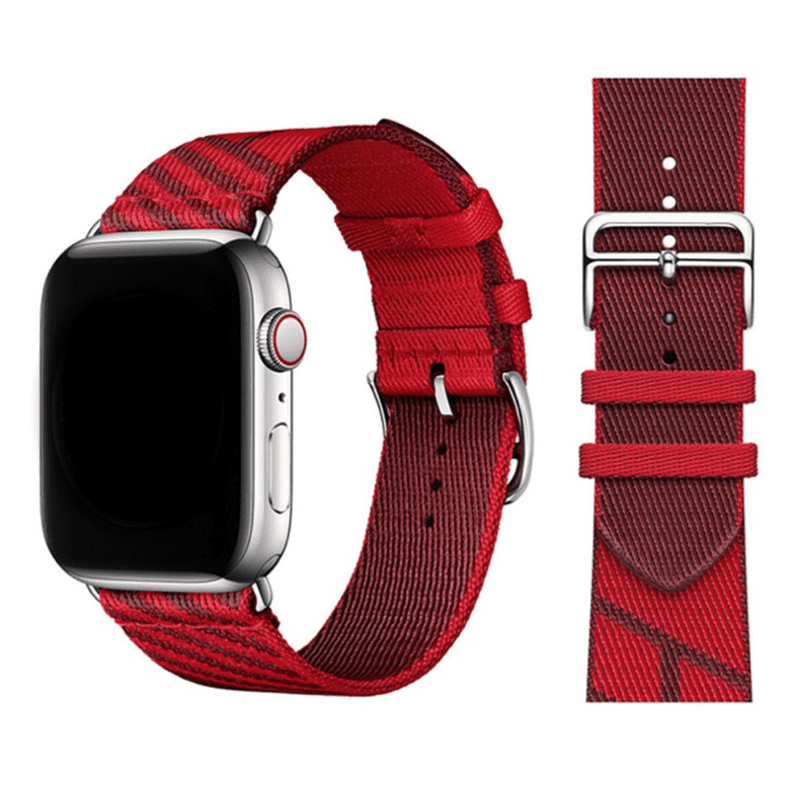 Apple Watch bandje Nylon rood donkerrood - Onlinebandjes.nl