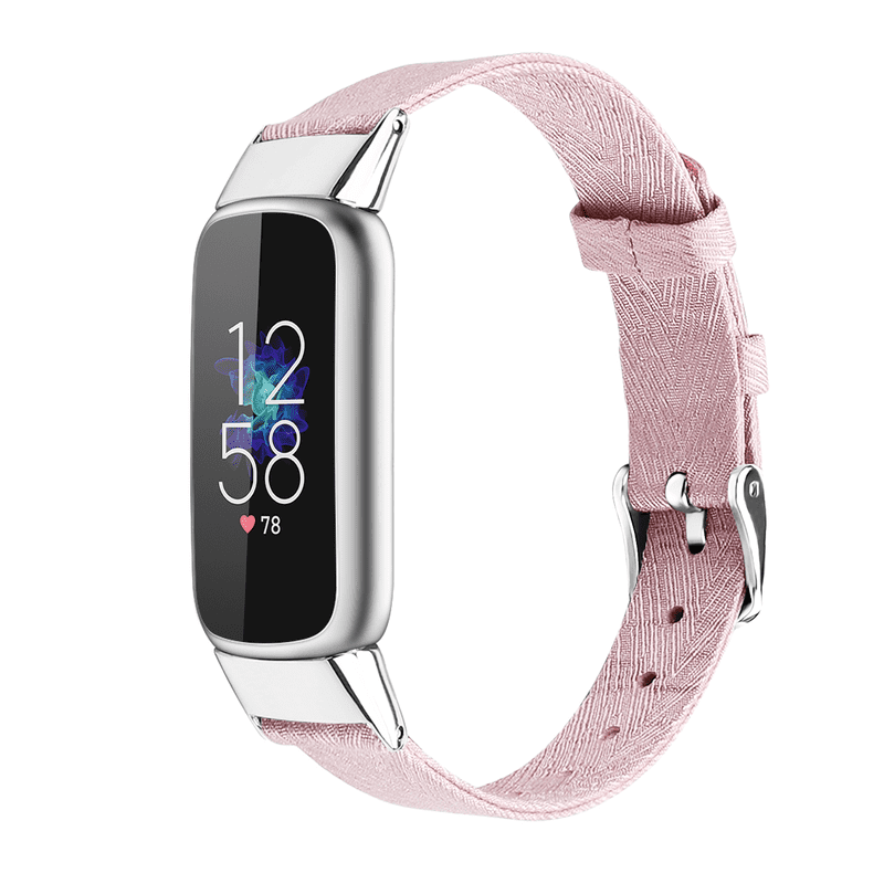 Fitbit Luxe bandje canvas roze-zijde