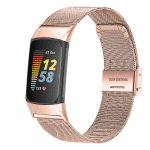 Fitbit Charge 5 rvs bandje druksluiting roze-goud – Onlinebandjes.nl