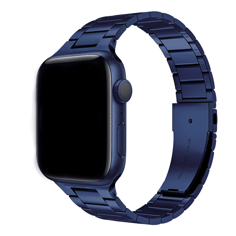 Apple Watch bandje rvs alu blauw - Onlinebandjes.nl