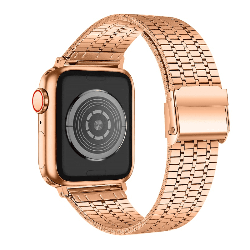 Apple watch bandje rvs druksluiting rose goud - Onlinebandjes.nl