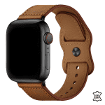 Apple watch bandje bruin leer druksluiting - onlinebandjes.nl